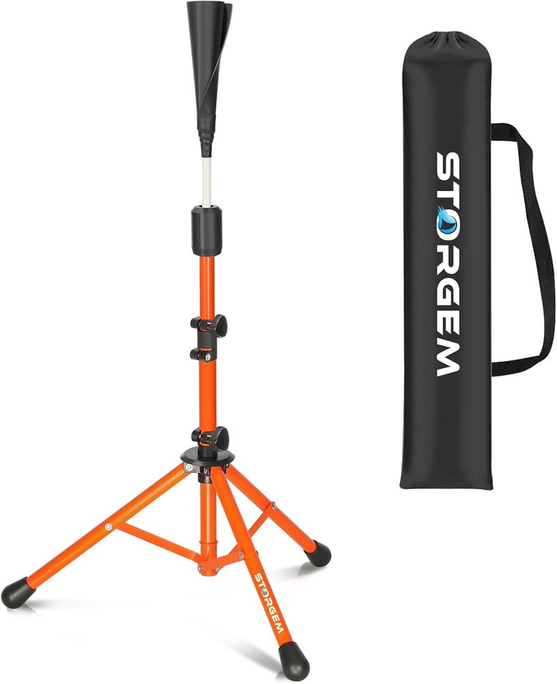 Storgem Baseball Tee,Portable Tripod Batting Tee,Softball Tee for Batting Practice,Hitting Tee Easy Adjustable Height,with Bag - Image 1